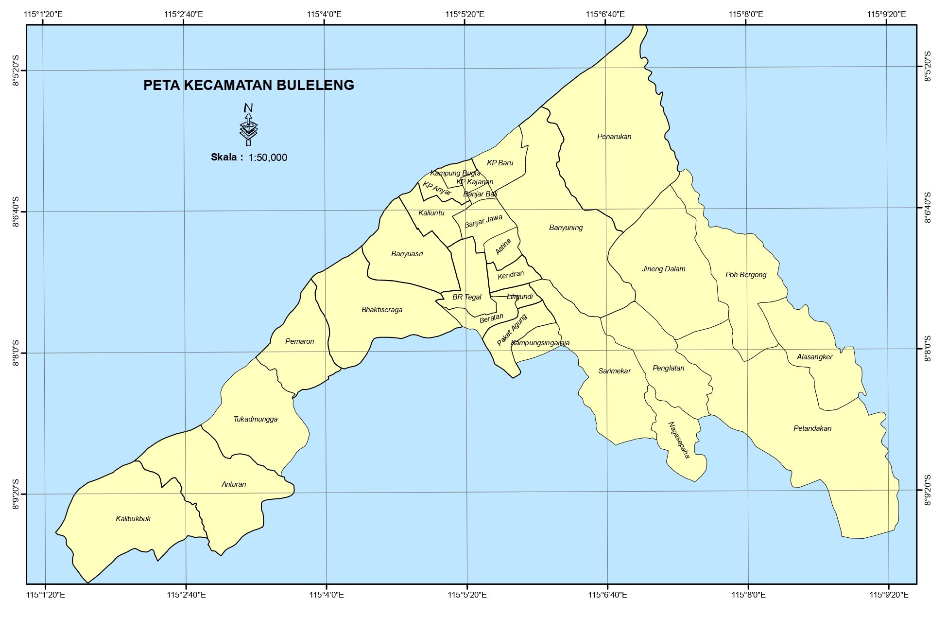 Peta Kecamatan Buleleng