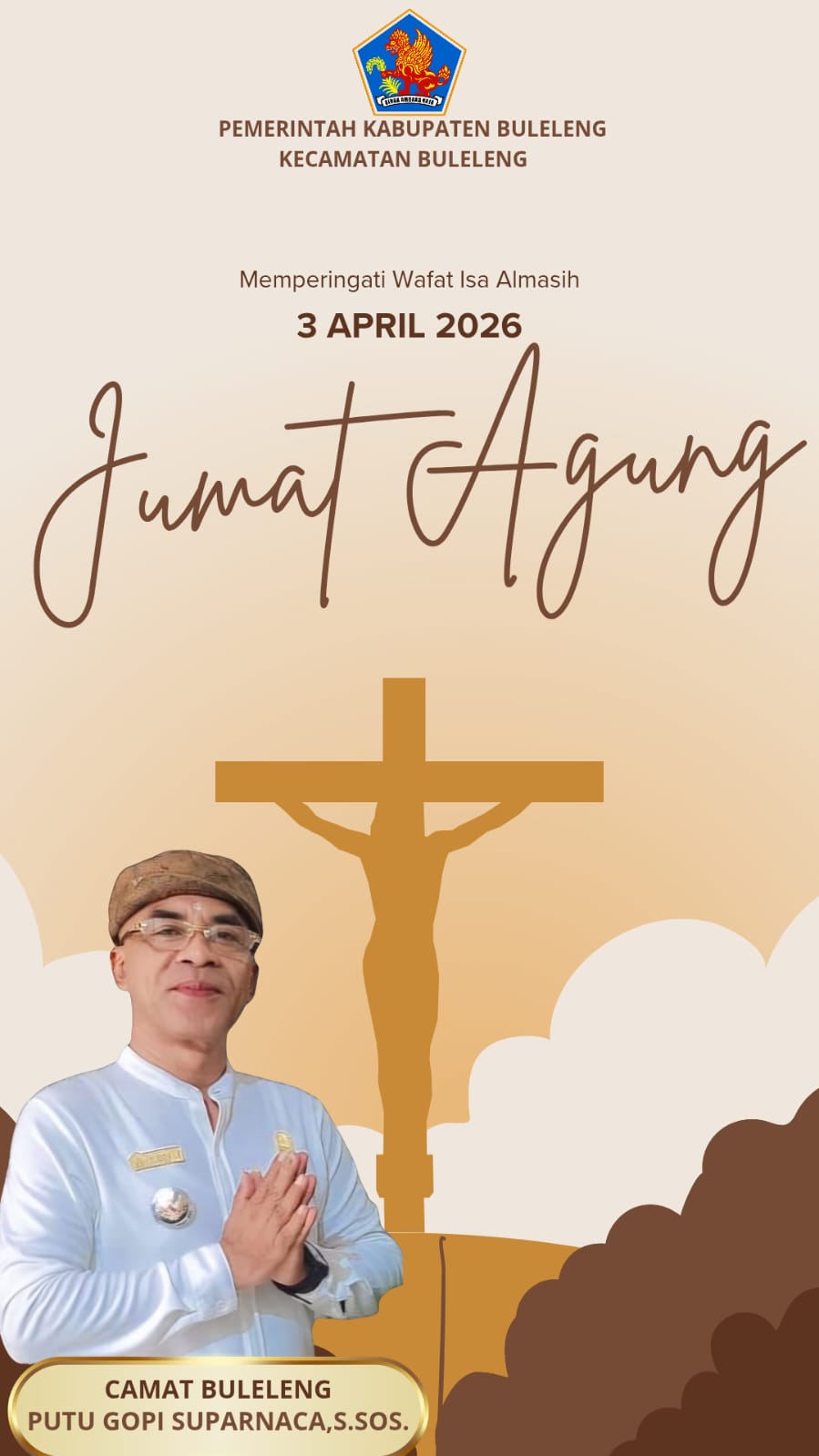 Pemerintah Kecamatan Buleleng mengucapkan Selamat Hari Paskah 2026