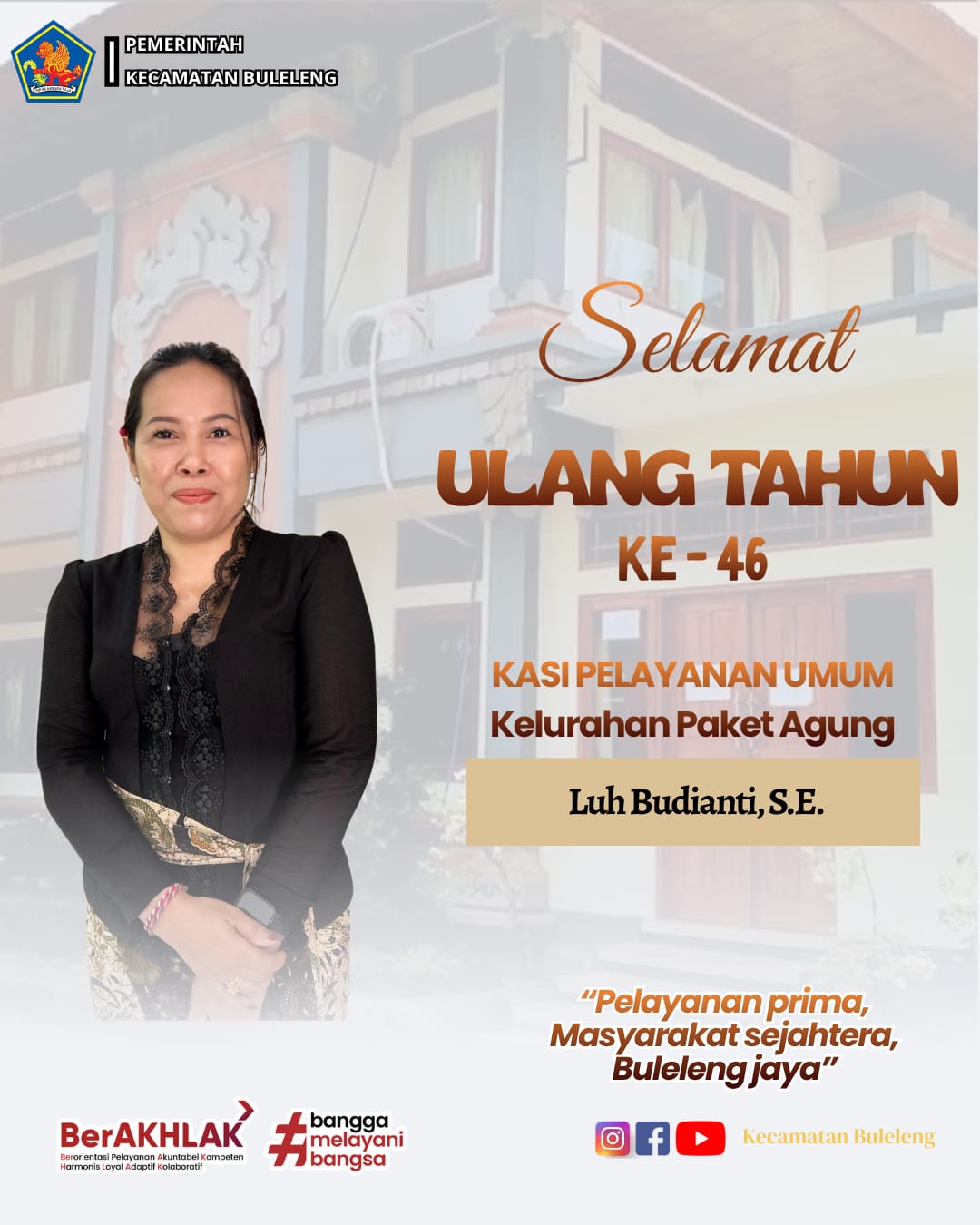 Selamat Ulang Tahun Kepada Kasi Palayanan Umum Kelurahan Paket Agung