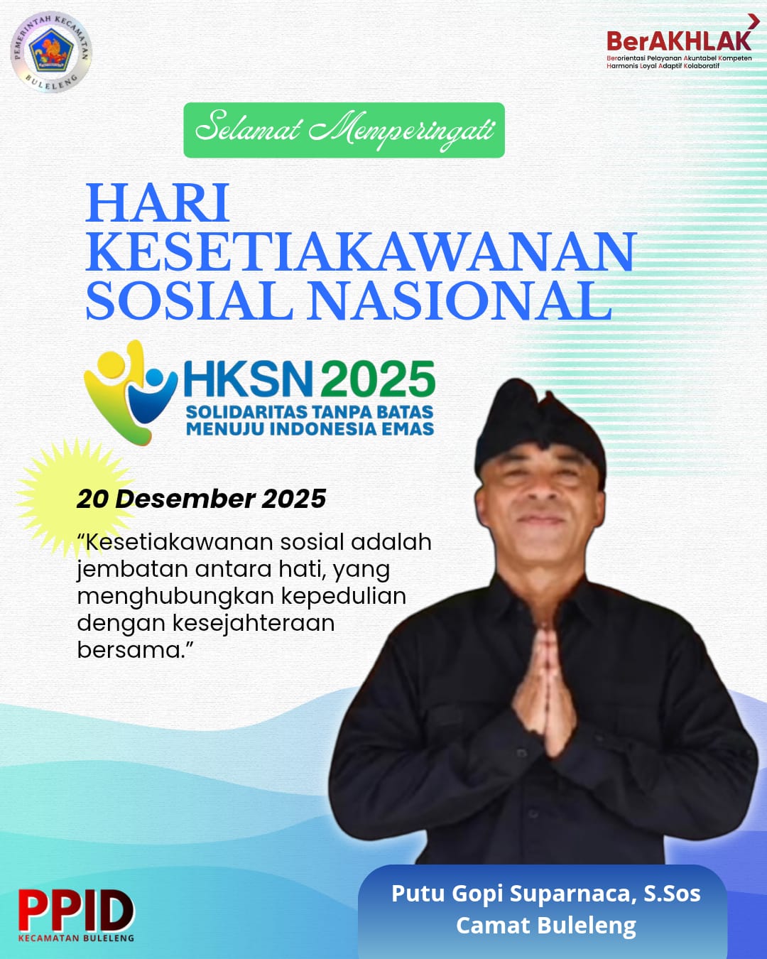Selamat Memperingati Hari Kesetiakawanan Sosial Nasional