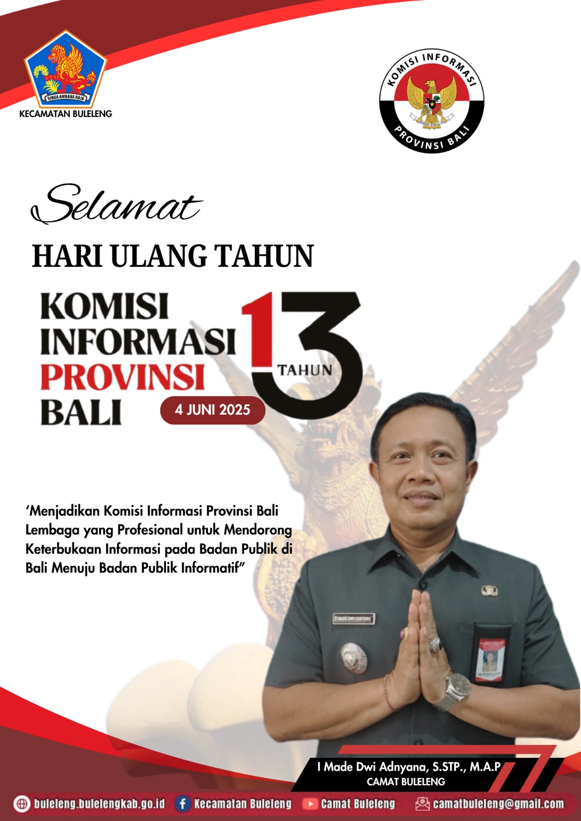 Selamat Hari Ulang Tahun Ke-13 Komisi Informasi Provinsi Bali
