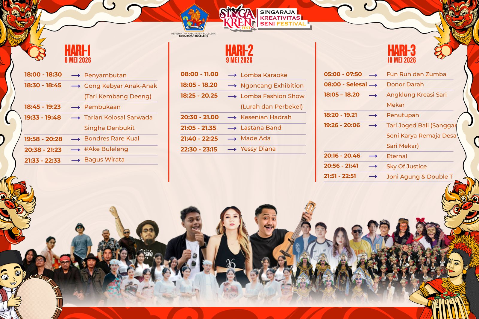 MARI SAKSIKAN SINGA KREN FESTIVAL KECAMATAN BULELENG TAHUN  2026 DI PELABUHAN TUA BULELENG