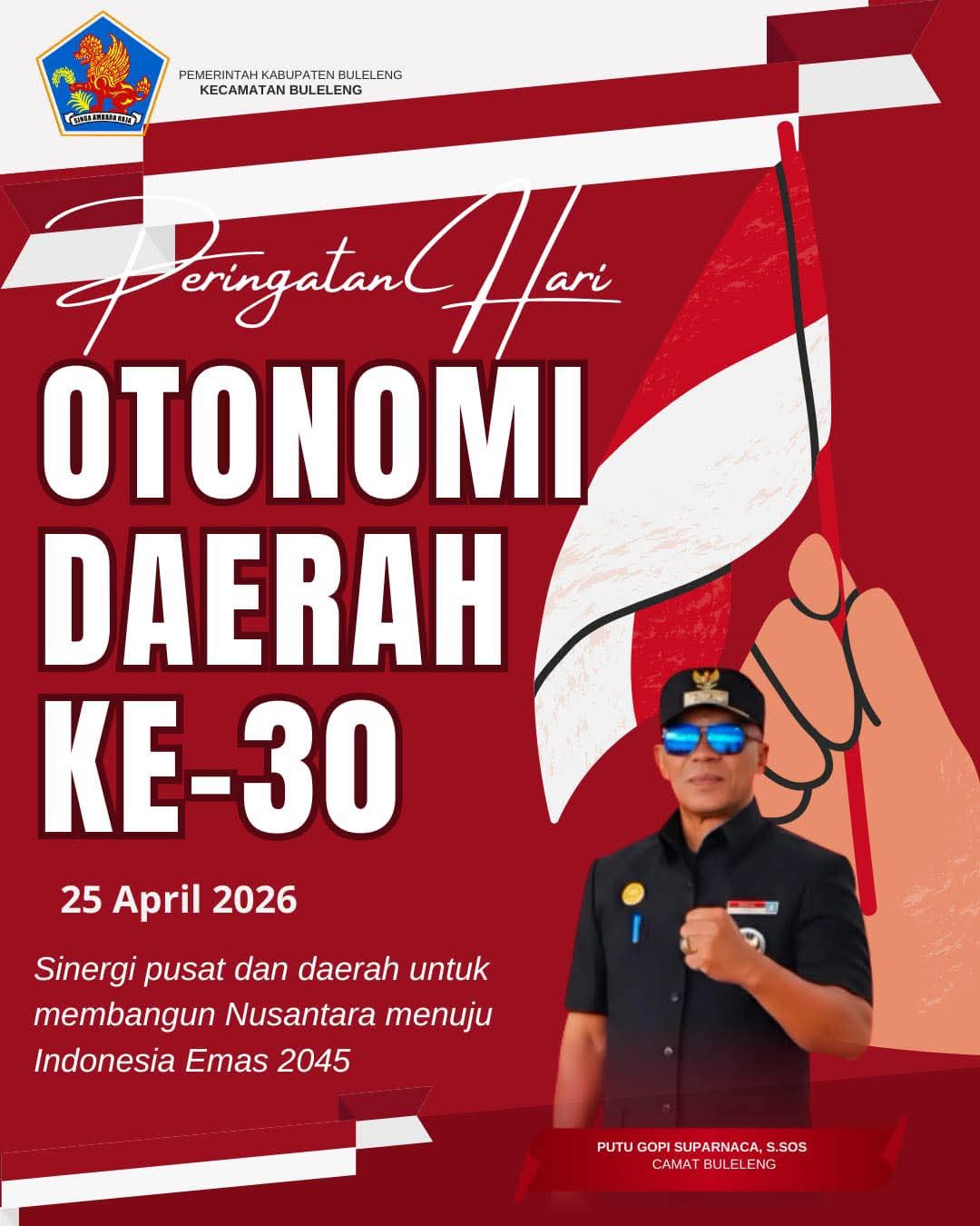 Selamat Hari Otonomi Daerah XXIX Tahun 2026.  